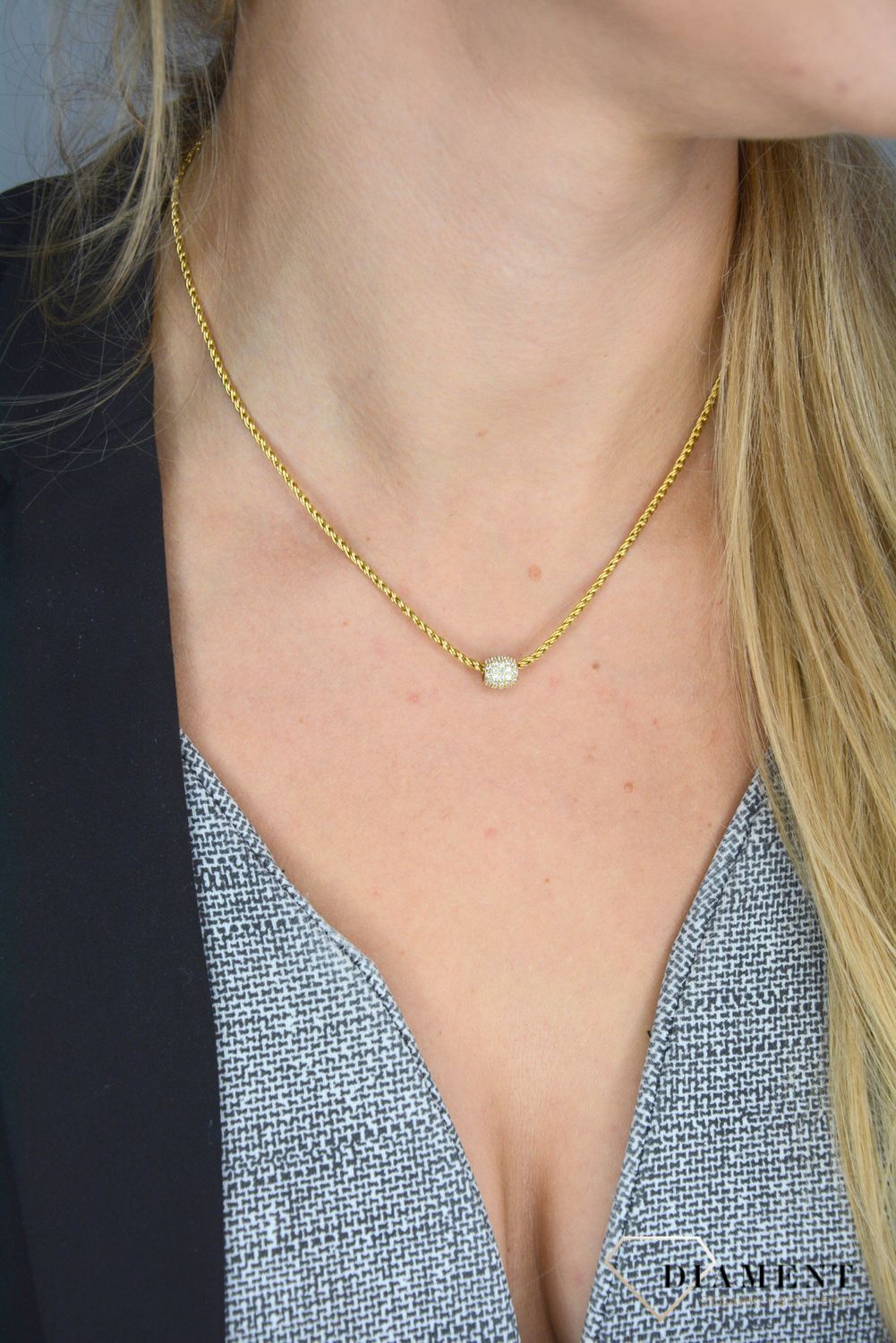 Złoty łańcuszek 585 o szerokości 2 mm DIA-LAN-1244-585 2mm.jpg